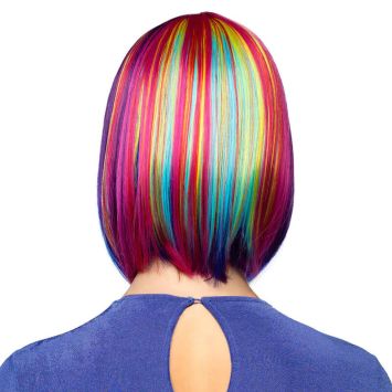 Perruque arc-en-ciel pour femme