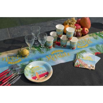 10 Assiettes en carton - Retraite Tropicale - 22,5 cm