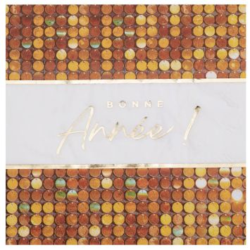  Serviettes Bonne Année Disco dorées pour tables de fête | jourdefete.com