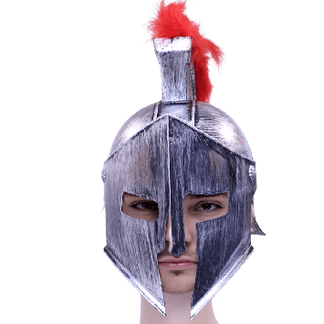Casque de Gladiateur Romain avec plumes rouges