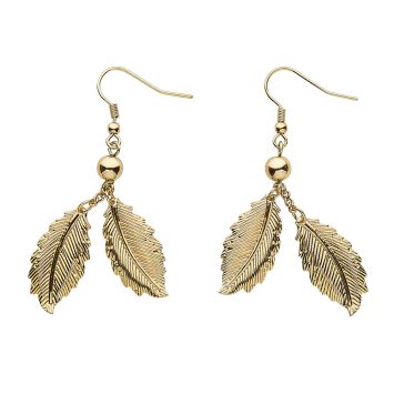 Boucles d'oreilles avec feuilles dorées de Romaine