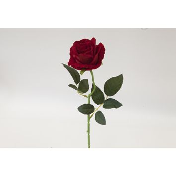 Tige de rose rouge en velours - 51 cm