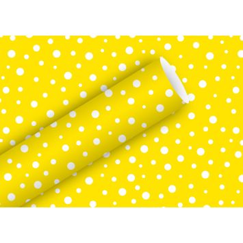 Rouleau de papier cadeau à pois - 2 x 0,7 m - Couleur au choix