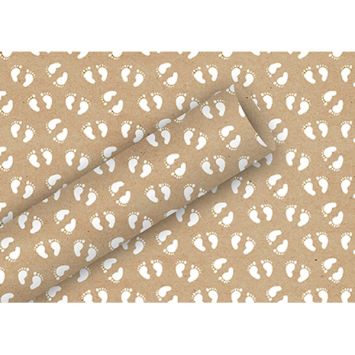 Papier cadeau kraft empreintes de pieds | jourdefete.com