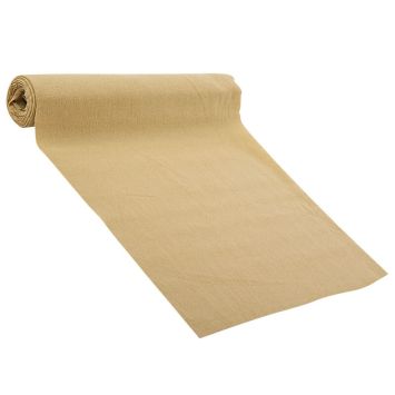Chemin de table en crépon de coton - 28 cm x 5 m - Couleur au choix