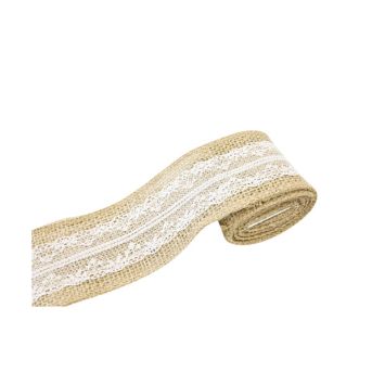 ruban de table 2 M jute et dentelle