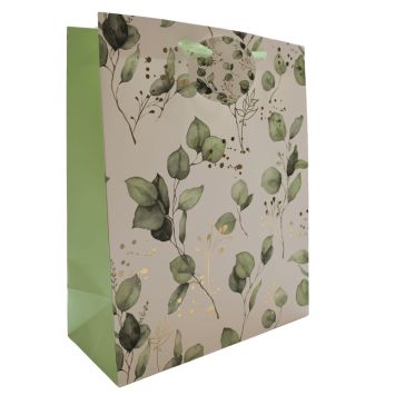 Sac cadeau en papier - Eucalyptus - Taille M