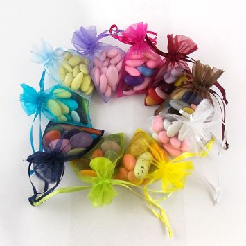 Petits sachets en organdi x10 - Coloris au choix