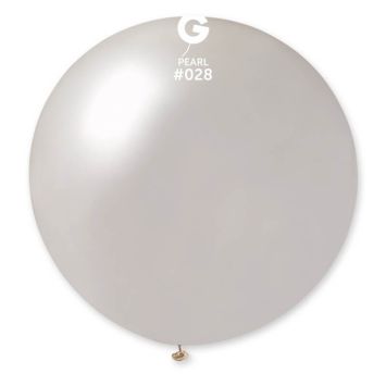 1 ballon métallisé 80 cm perle | jourdefete.com