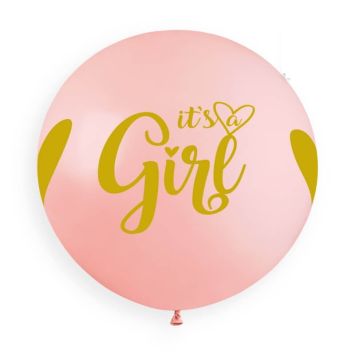 1 ballon it's a girl rose et or 80 cm | jourdefete.com
