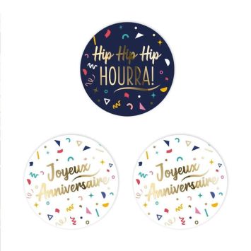 Sachet de 60 décorations de table - Joyeux Anniversaire - Collection Confettis | jourdefete.com