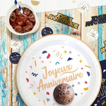 Sachet de 60 décorations de table - Joyeux Anniversaire - Collection Confettis