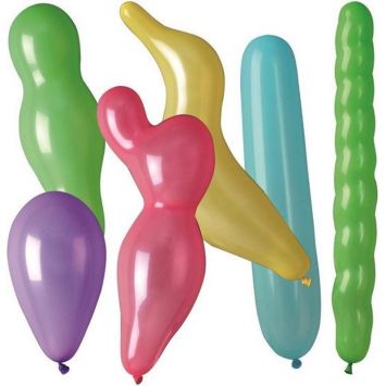 25 ballons à coloris et formes assortis | jourdefete.com