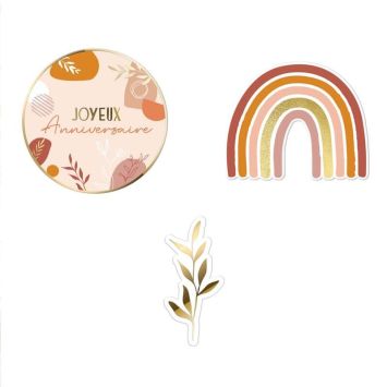 Sachet de 60 décorations de table - Joyeux Anniversaire - Collection Terracotta| jourdefete.com