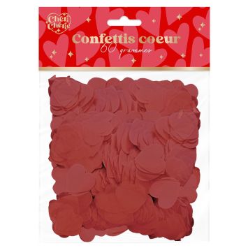 Confettis en forme de cœurs rouges à parsemer - 60 g - Saint-Valentin - Collection Chéri Chérie