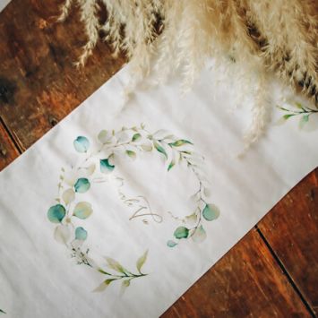 Chemin de table Pour la Vie - Collection Sauge Green