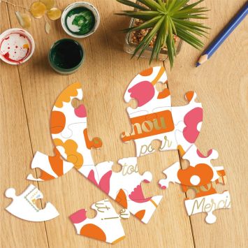 Carte Puzzle à message avec enveloppe "Nounou, merci pour tout !" - Collection Merci pour cette année