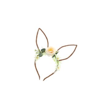 Serre-tête pour Pâques - Oreilles de lapin avec fleurs - Couleur Aléatoire