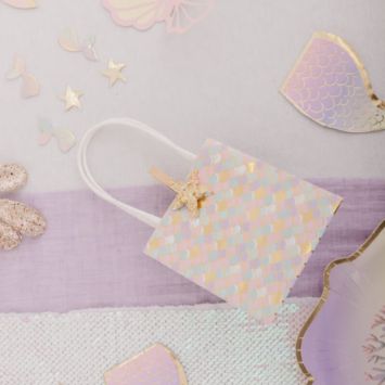 4 Sacs Cadeaux - Sirène Pastel et Or