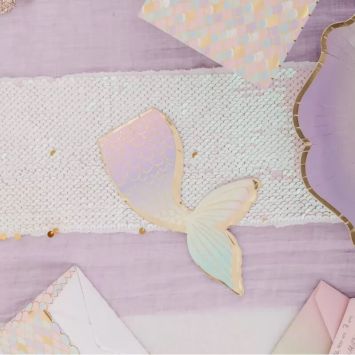 16 Serviettes - Sirène Pastel et Or