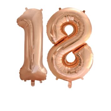 Ballons chiffres rose gold pour anniversaire | jourdefete.com