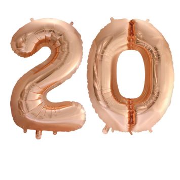 Ballon en aluminium en forme de nombre pour anniversaire - Rose Gold - 86 cm - Âge au choix