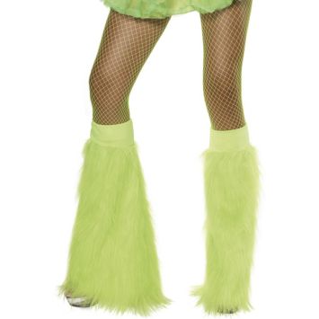 Couvre-bottes Années 80 en Peluche Fluo Verte