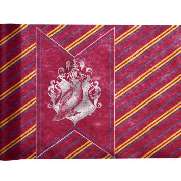 Chemin de table de la collection sorcier mesurant 3 mètres rouge et jaune