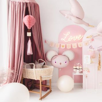 Ballon en aluminium - Souris rose - 75 x 46 cm