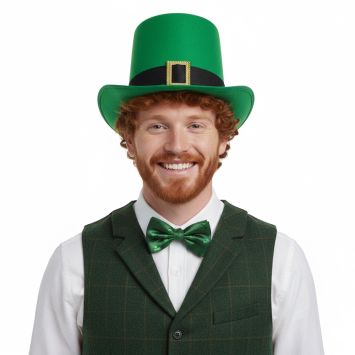 Chapeau haut-de-forme vert avec boucle dorée - Saint-Patrick