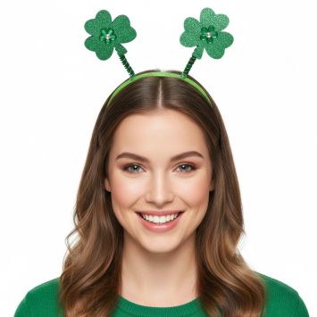 Serre-tête avec trèfles à paillettes - Saint-Patrick | jourdefete.com