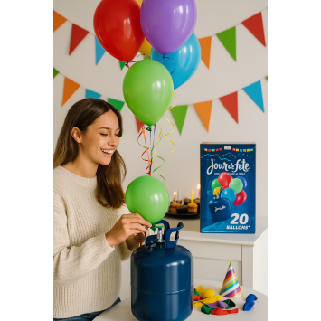 Bouteille hélium pour gonflage de 20 ballons - Jour de Fête - 0,17 m³