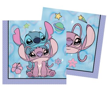 20 serviettes en papier - 33 x 33 cm - Stitch™ et Angel
