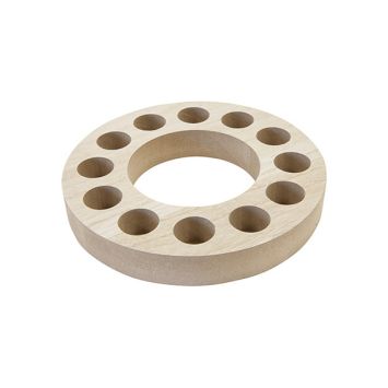 Support en bois rond pour 12 tubes à essai - 18,6 x 2,5 cm