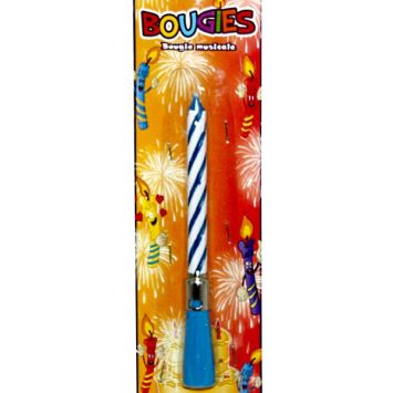 Bougie d'anniversaire musicale bleue