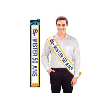 Echarpe Mister 50 ans Bleue