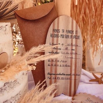 8 invitations avec enveloppes - Collection Beach and Surf Party