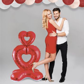 Ballon Totem en forme de cœur - 110 cm - Saint-Valentin - Collection Chéri Chérie
