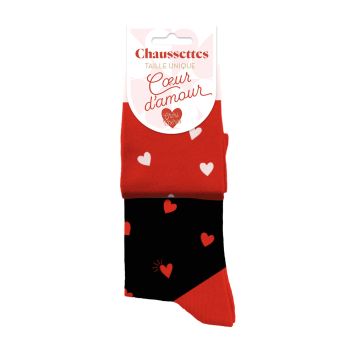 Paire de chaussettes dépareillées - Saint-Valentin - Collection Chéri Chérie