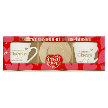 Coffret Duo de tasses à café - Saint-Valentin - Collection Chéri Chérie