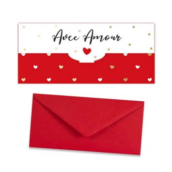 Carte Cadeau Avec Amour + Enveloppe