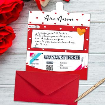 Carte Cadeau Avec Amour + Enveloppe