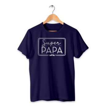tee shirt super papa bleu marine | jourdefete.com