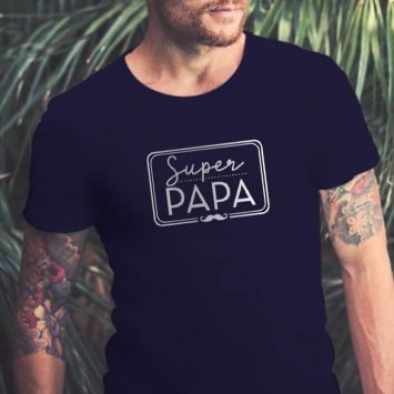 T-shirt pour homme " Super Papa " - Taille au Choix