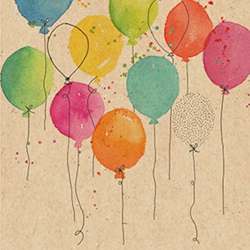 Serviettes avec motifs de ballons colorés aquarelle pour décoration festive | jourdefete.com