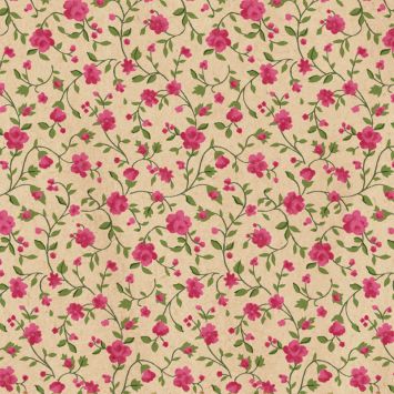 Serviette cocktail « Fleurs Mimi Rose » avec motif floral rose | jourdefete.com