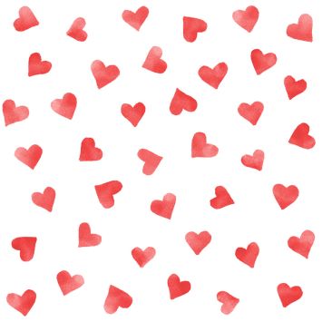 Serviettes cocktail Petits Cœurs Rouges motif romantique | jourdefete.com