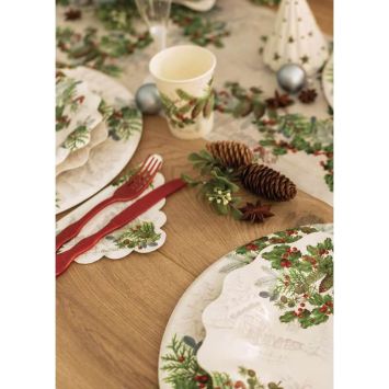 8 Assiettes en papier - Biodégradables - Winter Holidays - 27 cm