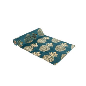 Chemin de table en velours - Ananas - Couleur au choix