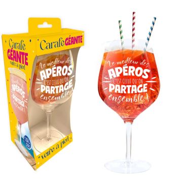 Verre à pied géant “Le meilleur des apéros” à partager lors de vos fêtes d’été | jourdefete.com